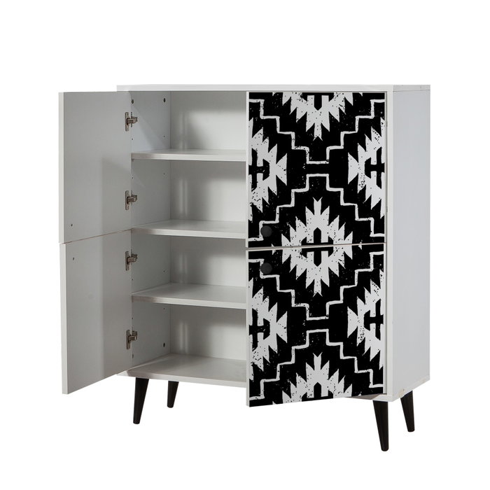 Hanah Home Multilüx Swan Armario Multiusos Blanco y Negro